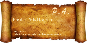 Pautz Adalberta névjegykártya
